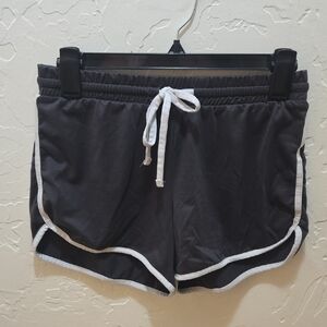 refuge Black Athletic Shorts with White Trim